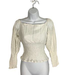 Zaful White Boho Cottagecore Lace Milkmaid Top 10